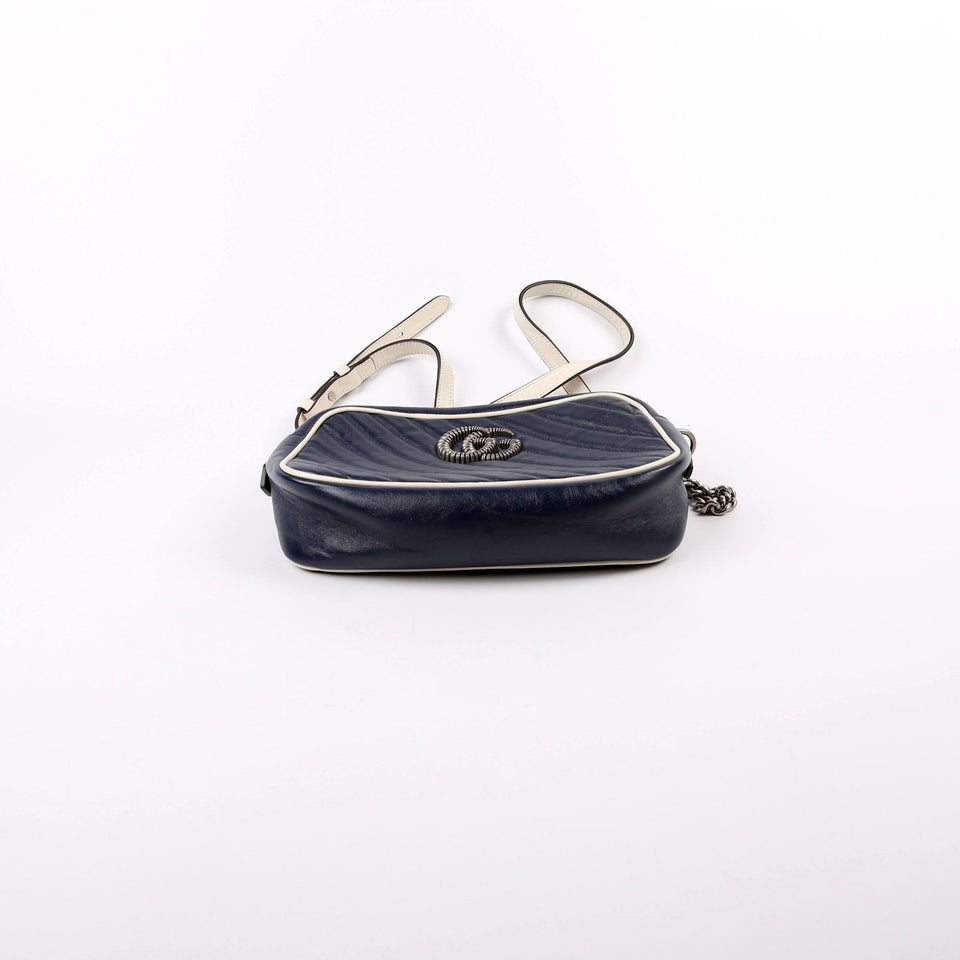 Gucci 447632 Small Leather Camera Blue Bag