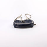 Gucci 447632 Small Leather Camera Blue Bag
