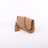 Gucci 536224 Soho Chain Tassel Flap Beige Bag