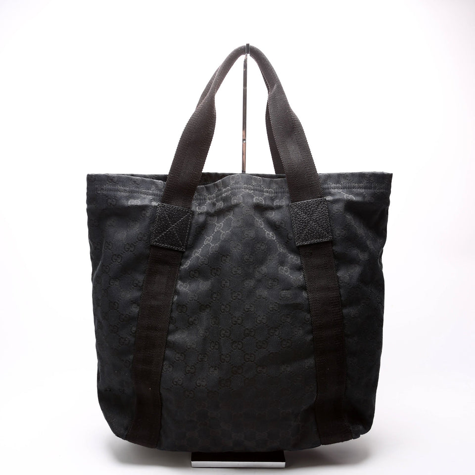 Gucci 189669 GG Canvas Tote Black Bag