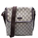 Gucci 223666 GG Supreme Flap Messenger Brown Bag