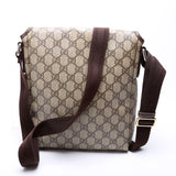 Gucci 223666 GG Supreme Flap Messenger Brown Bag