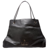 Gucci 419690 Gifford Braided Strap Tote Black Bag
