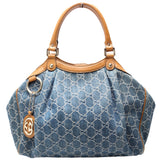 Gucci 211944 Sukey GG Denim Medium Bag