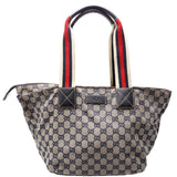 Gucci 131230 GG Canvas Web Bucket Tote Bag
