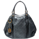 Gucci 211944 Sukey GG Leather Medium Blue Bag