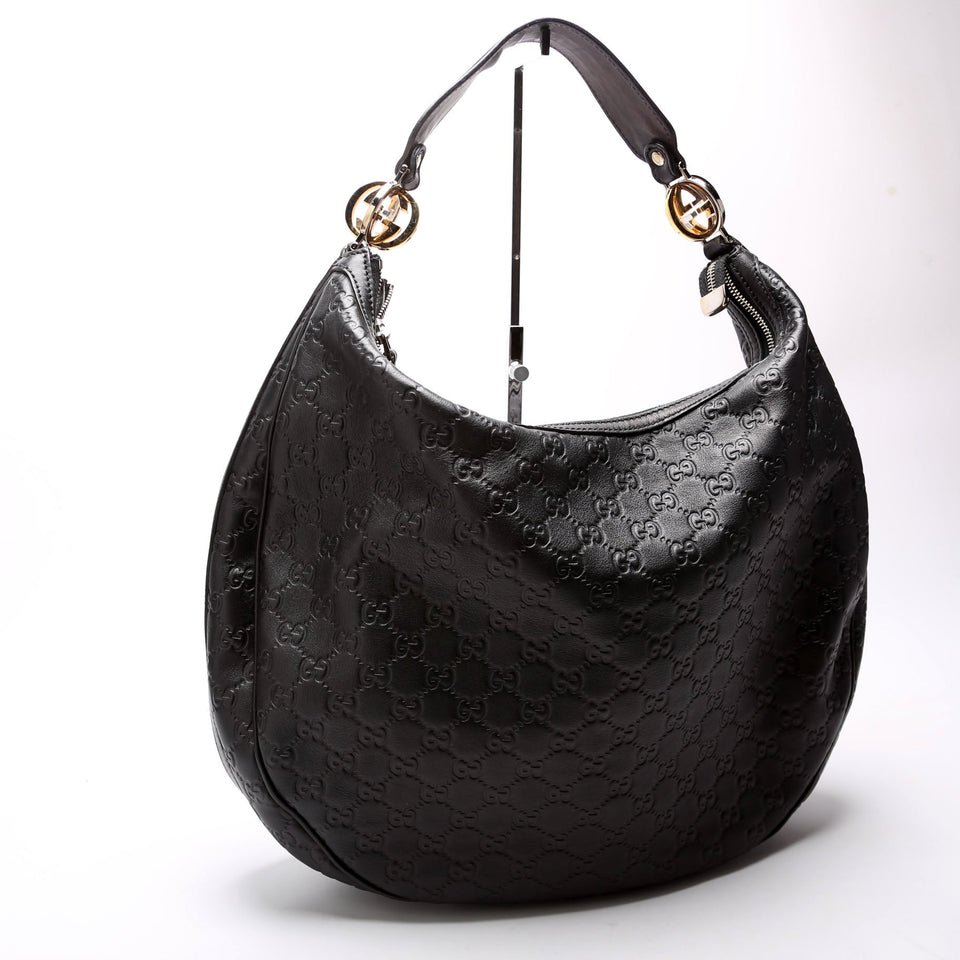 Gucci 232945 GG Twins Hobo Large Black Bag