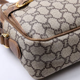 Gucci GG Plus Double Zip Shoulder Vintage Brown Bag