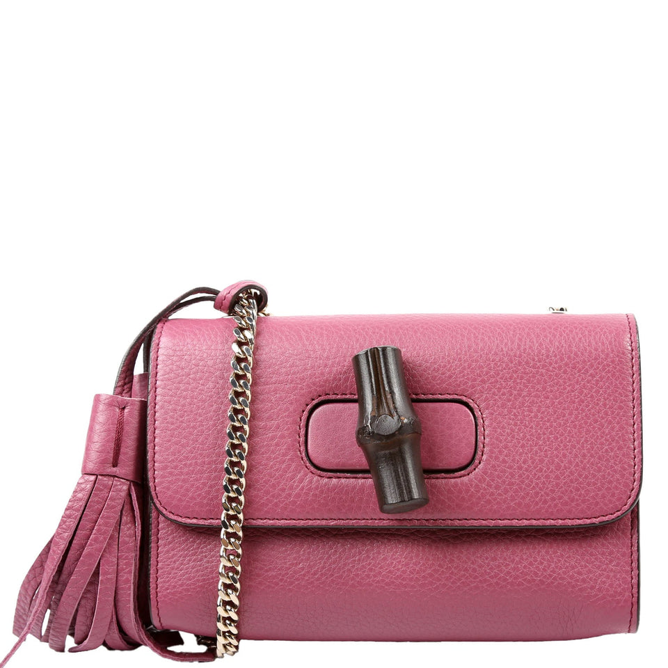 Gucci 387612 Miss Bamboo Tassel Chain Purple Bag