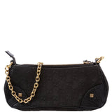 Gucci 120940 GG Canvas Horsebit Nail Pochette Black Bag