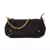 Gucci 120940 GG Canvas Horsebit Nail Pochette Black Bag
