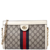 Gucci 503877 GG Supreme Ophidia Small Chain White Bag