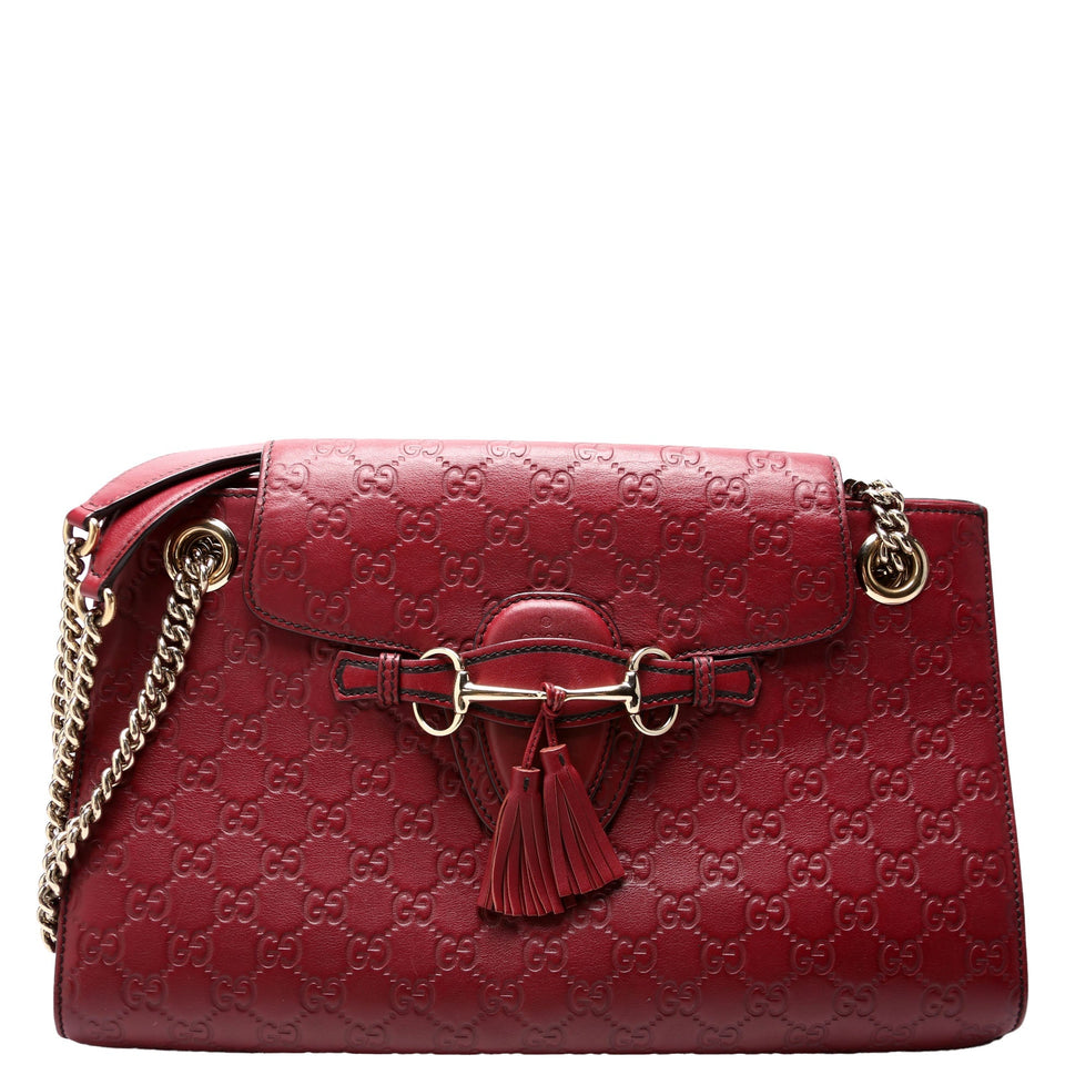 Gucci 295403 GG Canvas Emilie Chain Shoulder Bag