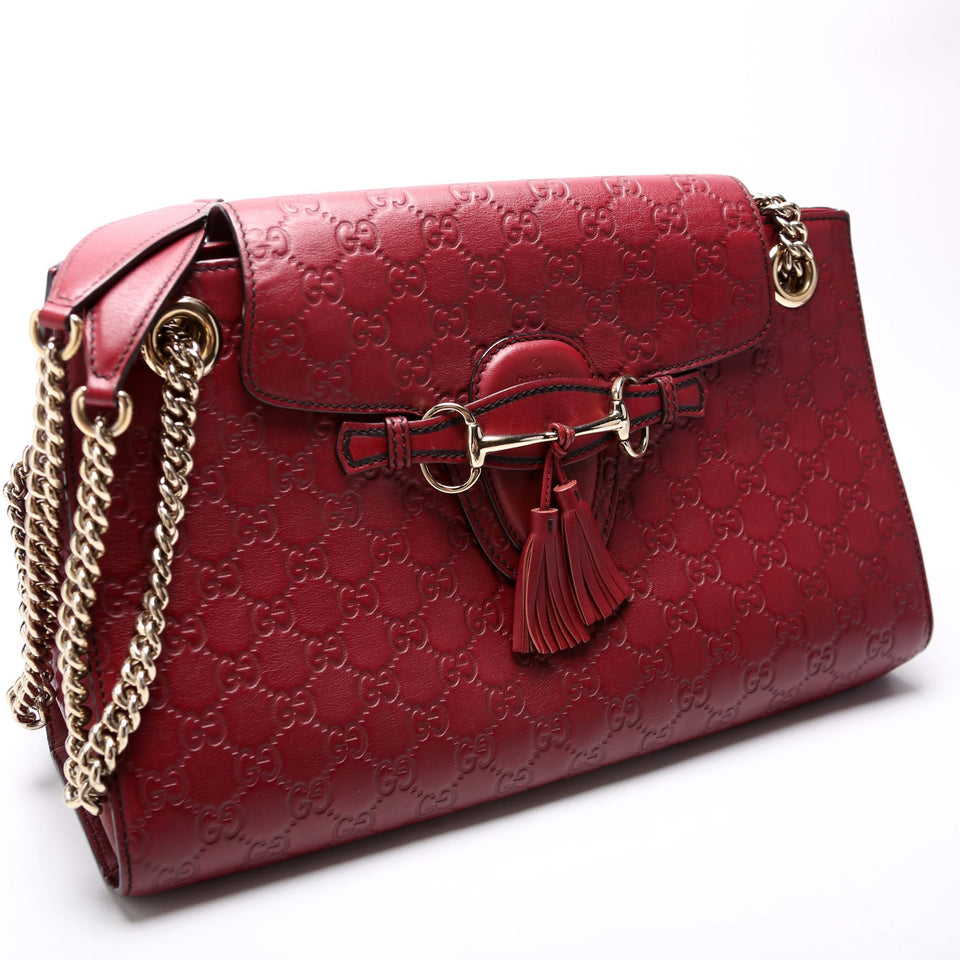 Gucci 295403 GG Canvas Emilie Chain Shoulder Bag