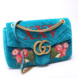 Gucci 443496 110th Anniversary XXV Marmont Velvet Shoulder Medium Bag