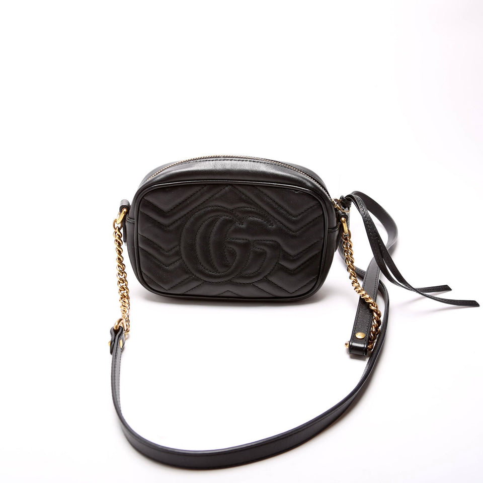 Gucci 448065 Marmont Mini Camera Black Bag