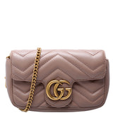 Gucci 476433 Marmont Leather Super Mini Flap Tan Bag
