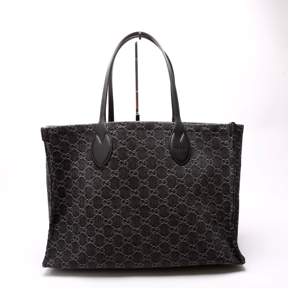 Gucci 772176 Summer Tote Large Denim Black Bag