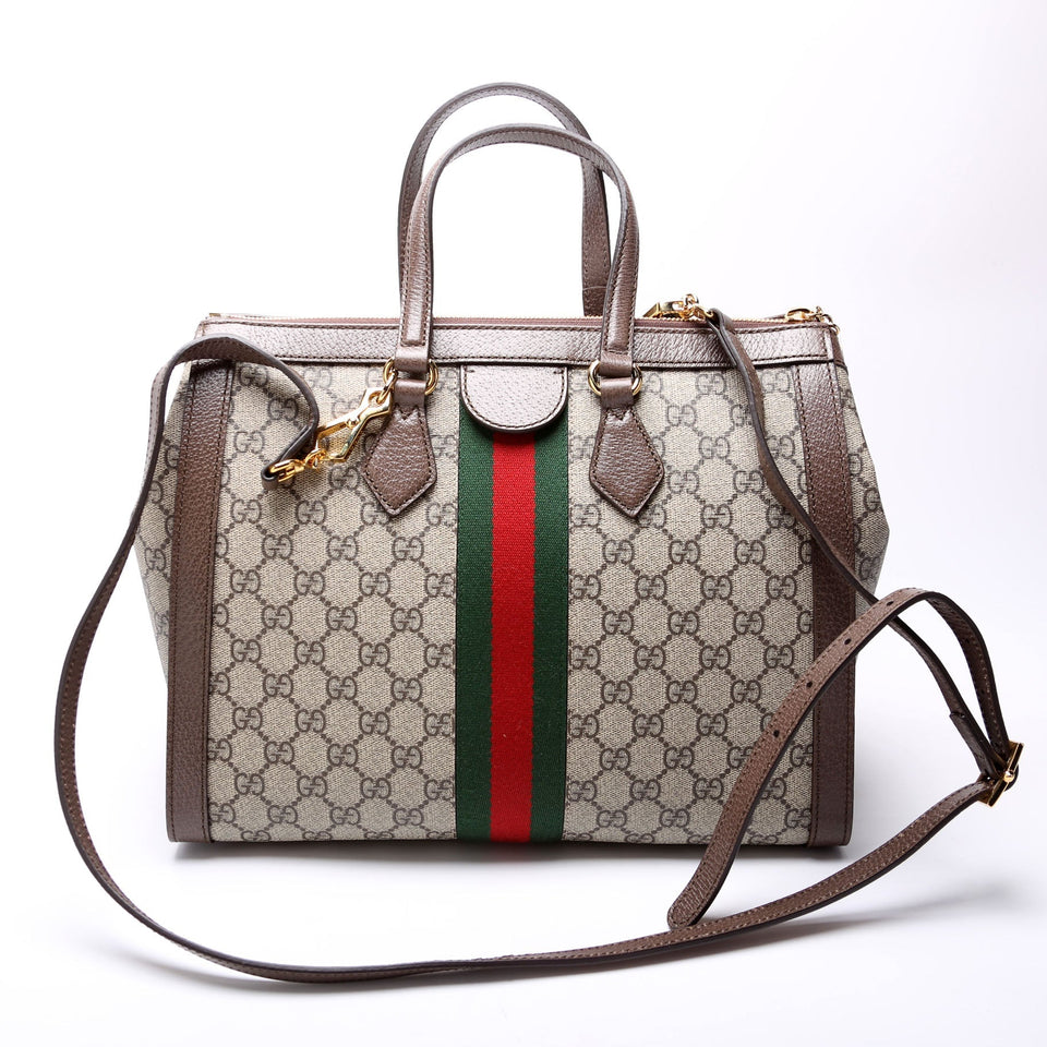 Gucci 524537 Ophidia GG Medium Tote Brown Bag