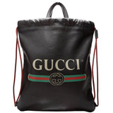 Gucci 494053 Retro Logo Drawstring Backpack Black Bag