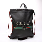 Gucci 494053 Retro Logo Drawstring Backpack Black Bag