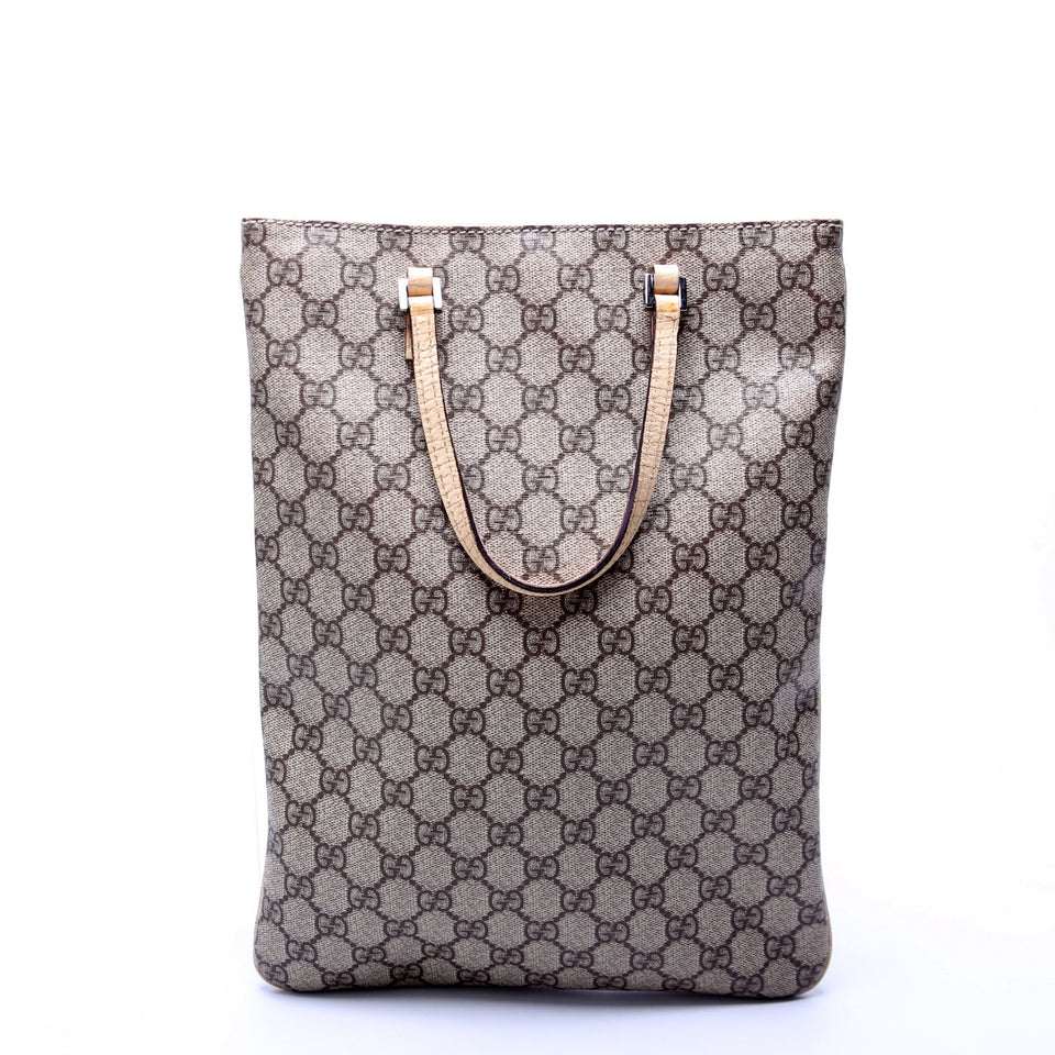 Gucci 117551 GG Supreme Vertical Flat Tote Bag