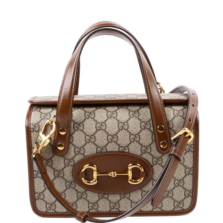 Gucci 645453 GG Supreme 1955 Horsebit Mini Top Handle Bag