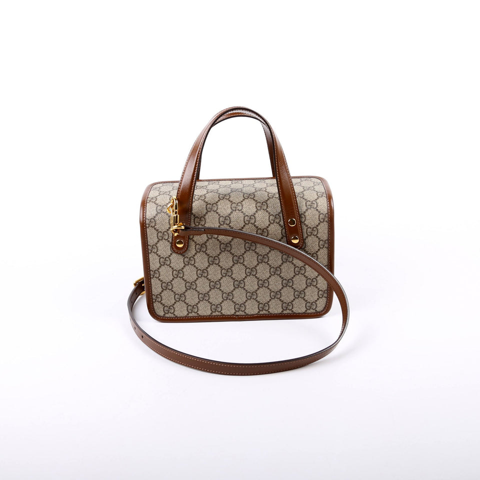 Gucci 645453 GG Supreme 1955 Horsebit Mini Top Handle Bag