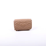 Gucci 476433 Marmont Leather Super Mini Flap Tan Bag