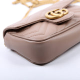 Gucci 476433 Marmont Leather Super Mini Flap Tan Bag