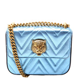 Gucci 432581 Broadway Metalic Matelasse Shoulder Blue Bag