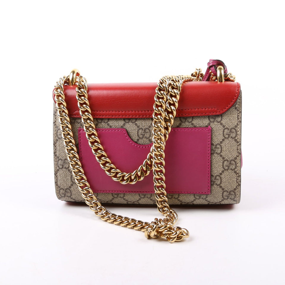 Gucci 409487 Padlock GG Supreme Small Red Bag