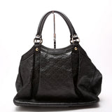 Gucci 211944 Sukey GG Leather Medium Black Bag