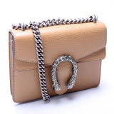 Gucci 421970 Dionysus Leather Shoulder Mini Tan Bag