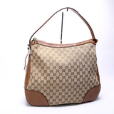 Gucci GG Canvas Bree Hobo Brown Bag