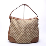 Gucci GG Canvas Bree Hobo Brown Bag