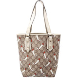 Gucci 257250 GG Supreme Boot Small Tote Cream Bag