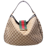 Gucci 233604 GG Canvas New Ladies Web Large Hobo Bag