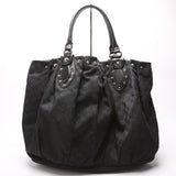Gucci 203626 GG Canvas Studded Pelham Tote Large Black Bag
