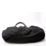 Gucci 203626 GG Canvas Studded Pelham Tote Large Black Bag