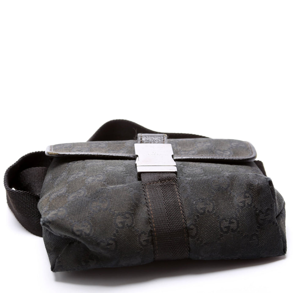 Gucci 449174 GG Canvas Belt Black Bag