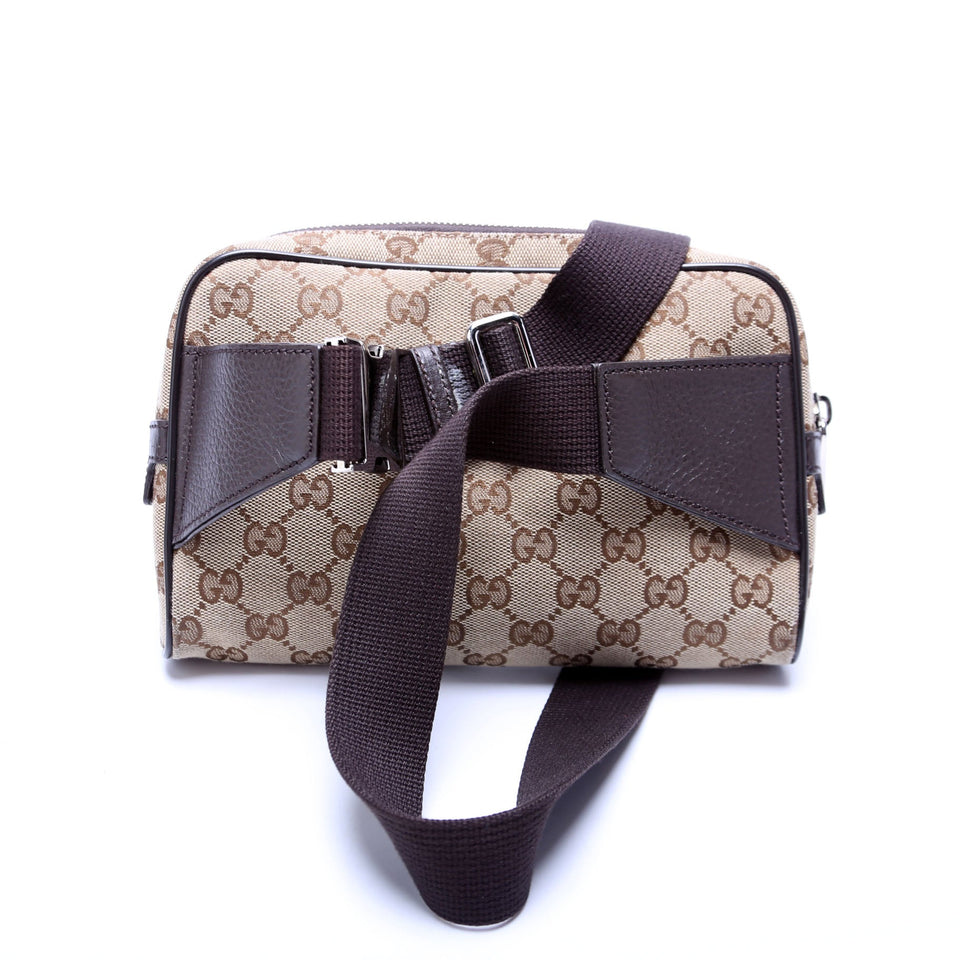 Gucci 449174 GG Canvas Belt Brown Bag