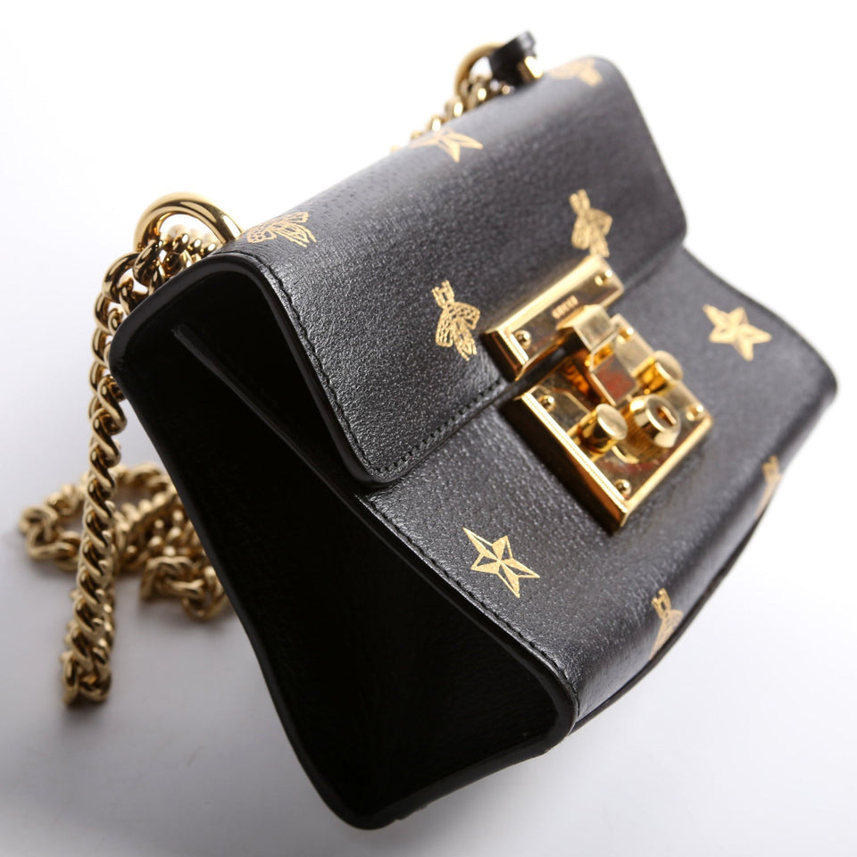 Gucci 432182 Padlock Bee Star Leather Small Bag