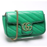 Gucci 574969 Super Mini Flap Torchon Green Bag