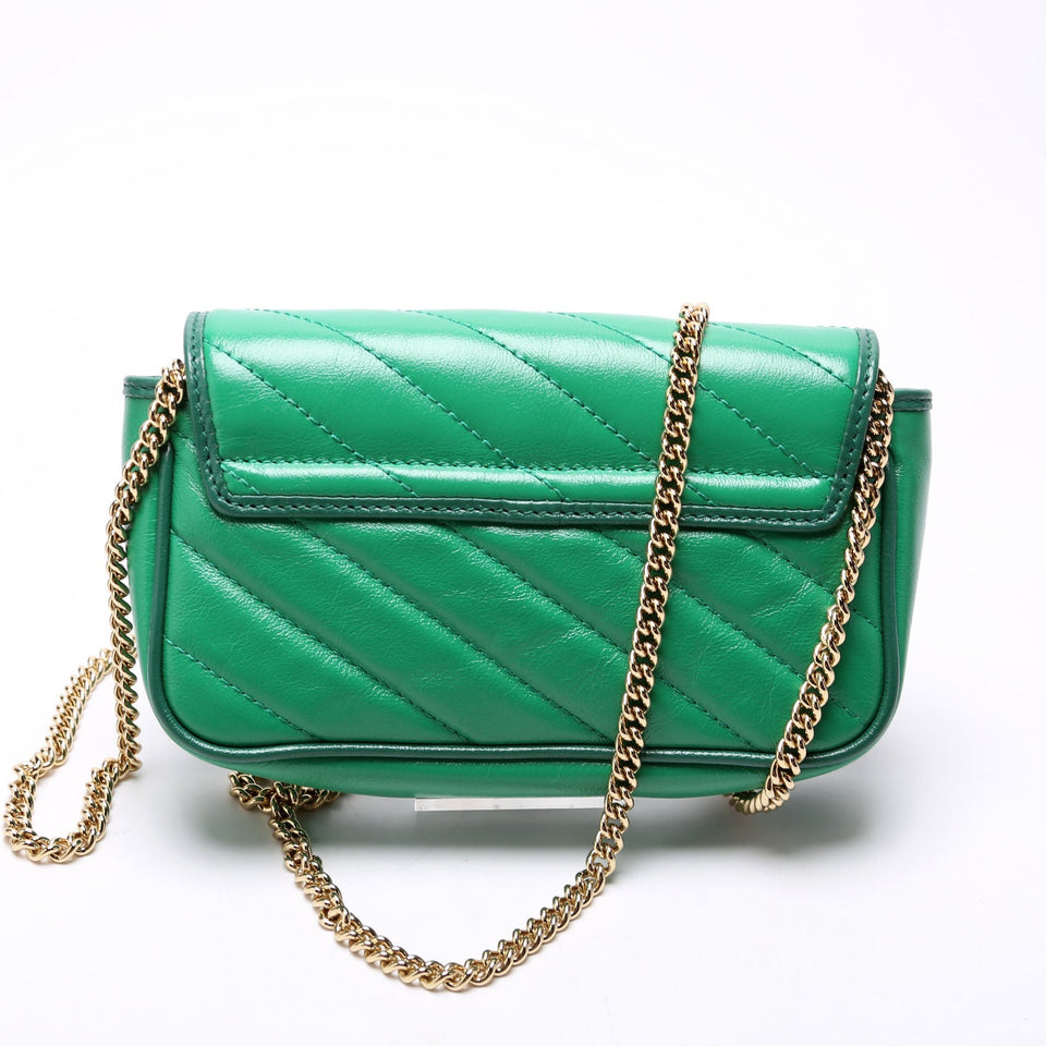 Gucci 574969 Super Mini Flap Torchon Green Bag