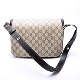 Gucci 815178 GG Supreme 1955 Horsebit Soft Medium Shoulder Black Bag