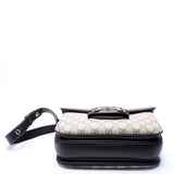 Gucci 815178 GG Supreme 1955 Horsebit Soft Medium Shoulder Black Bag