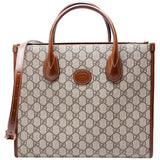 Gucci 659983 GG Canvas Interlocking GG Small Tote Brown Bag