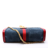 Gucci 503877 Ophidia Suede Shoulder Small Navy/Red Bag