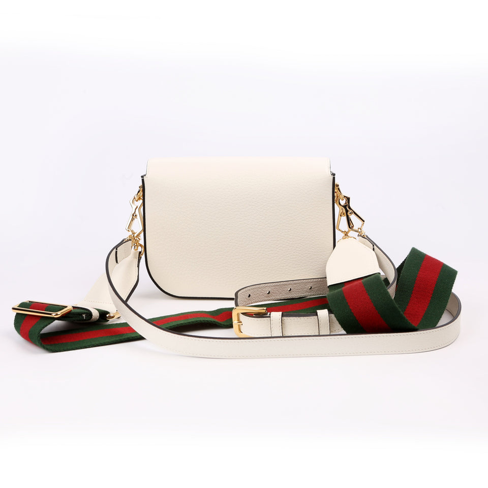 Gucci 658574 X Adiddas 1955 Horsebit Mini White/Black Bag